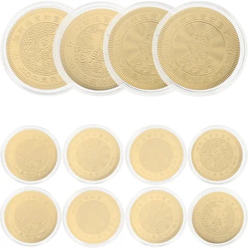 12 Бр Щастливи Златни Монети Година На Заека Пластмасови 2023 Сувенири Нови Вечерни Сувенири Бъни Decor