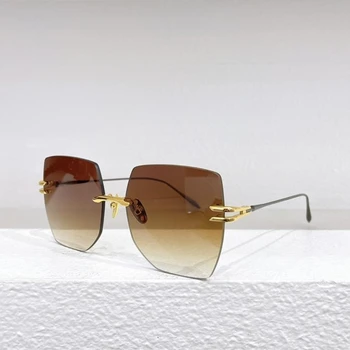 2023 Модни Мъжки И дамски Слънчеви очила DT DTS155, Слънчеви очила от чист титан, Квадратни Дамски Слънчеви очила, Мъжки Луксозни Маркови Оригинални калъфи