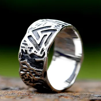 2023, Ново винтажное пръстен от неръждаема стомана 316L с Валькнутым пръстен в стил Viking за мъже, пънк-Амулет, модни бижута за ПОДАРЪК, безплатна доставка