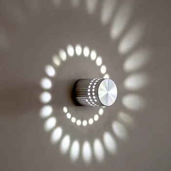 3 W Модерен минималистичен led монтиран на стената лампа Спиральное стенни KTV Декор пестене на Енергия