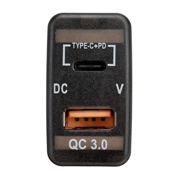 3X Зарядно за Кола Type-C + PD QC3.0, Двойно USB-адаптер, Гнездо за арматурното табло, Волтметър За Landcruiser FJ Cruiser Prado Hiace RAV4