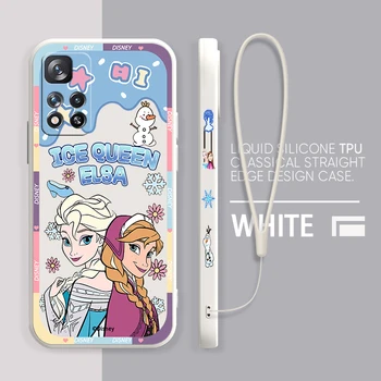 Disney princess Анна Елза За Xiaomi Redmi Note 12 12S 12С 11 11T 11S 10 10S 9 8 8T Pro Plus 5G Калъф За телефон с течна лявата Въже