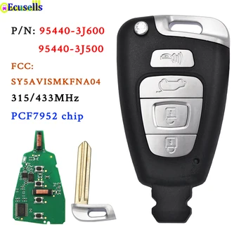 Ecusells 4 бутони на дистанционното на ключа 315/433 Mhz PCF7952A чип за Hyundai Veracruz FCC: SY5AVISMKFNA04 PN: 95440-3J600/95440-3J500