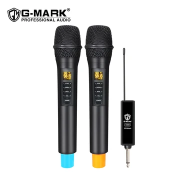 G-MARK X333, професионален динамичен микрофон с UHF-глава, ефект реверберация, Караоке, безжичен микрофон за изпълнения на сцената, шоуто се излъчва на живо