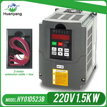 Huanyang 1.5 kw 2hp 220v 400hz 7A VFD и скоба за удлинительного кабел