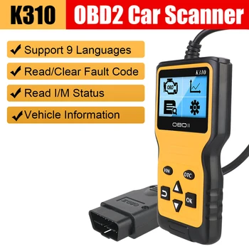 K310 Авто скенер OBD2 Четец за кодове за Диагностични инструменти Цифров дисплей OBD 2 Универсален Тестер за Свещи Тест Автомобилни Аксесоари