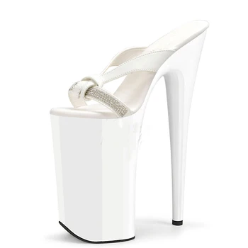 LAIJIANJINXIA/ Новост; 26 см/10 инча; Пикантни и екзотични дамски официални сандали на платформа и висок ток; Обувки за танци на един стълб
