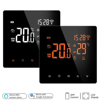 LCD дисплей, WiFi умен термостат за електрическо подгряване на пода, дистанционно управление на температурата на водата/газов котел със сензорен екран.