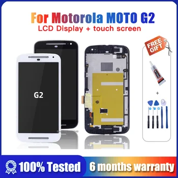 lcd дисплей За Motorola MOTO G2 LCD XT1063 XT1064 XT1068 XT1069 Сензорен Дисплей Дигитайзер С Рамка при Събирането На За Дисплея на Moto G2