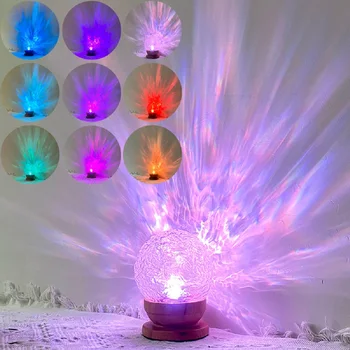 Led Вълна лампа, таблица лампа от Кристалния Витражного стъкло RGB 3/16 Цветове, лека нощ, Атмосферни Проекционная лампа, Подарък лампа за декор на стаята