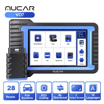 MUCAR VO7/VO7S Професионални инструменти за диагностика на автомобили OBD2 полносистемный скенер 28 нулира кодиране ECU Инструменти сканиране за автомобилна диагностика