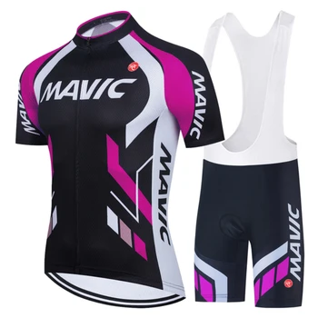 Rx Mavic-Мъжки Бързосъхнеща Велосипедна дрехи с къс ръкав, Дишаща Лятна Велосипедна дрехи, 9D Гел уплътнението, Шорти-лигавник, Велосипеди Трико