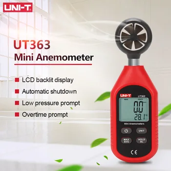 UNIT UT363BT UT363 Тестер Скорост на Вятъра Цифров Мини-Анемометр Сензор LCD Подсветка 0-30 м/С Тестер Температура Anemometro Инструменти