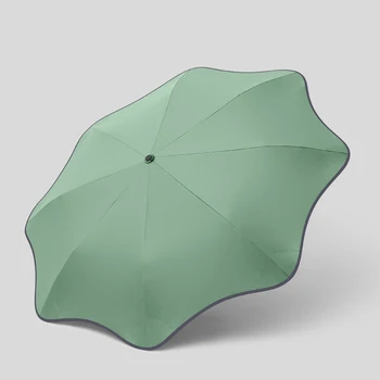 Автоматичен чадър с кръгла ъгъл, нощен отразяваща сгъваем чадър от удари, черно лепило чадър от вятъра
