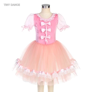 Балетное рокля-пакетче с пищни ръкави, Трика за момичета и жени, сценични костюми Танцьори, Танцови за изказвания 22516