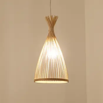 Бамбук окачен тавана лампа, Подвесная лампа за чайната, Осветление на хотела