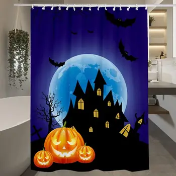 Високо качество на тъканта завеса за душ, Страховито комплекти, пердета за душата на Хелоуин, водоустойчив текстилен украса за помещения за Хелоуин