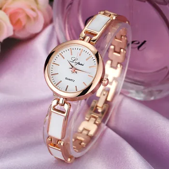 Гривна от розово злато, Луксозни часовници е от неръждаема стомана, дамски кварцов часовник в Ретро стил, Ежедневни дамски часовник Zegarek Damski