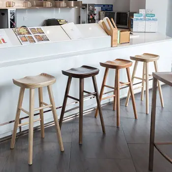 Дървена мобилен бар стол, спалня, Ресторант, кухня Дизайн, Дървен стол, Ергономична Модерни мебели за дневна