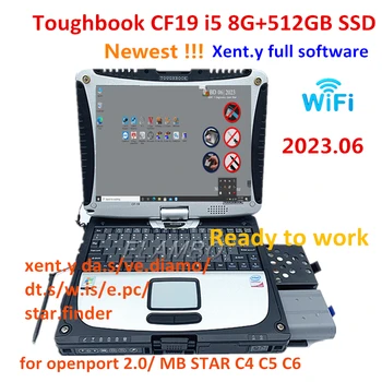 За Panasonic Toughbook CF19 CF-19 I5 8gb памет + 512 GB SSD с най-новата пълен софтуер за 2023.06 xentry за MB Star C4/C5/C6 openport