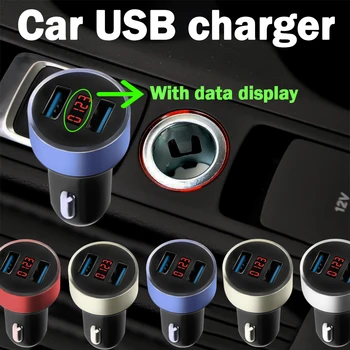 Зарядно за кола с два USB адаптери 3.1 A, Запалки, led Волтметър за всички видове, зарядно устройство за мобилни телефони, Умна двойно зареждане чрез USB