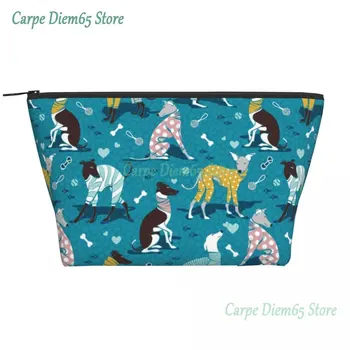 Индивидуална чанта за Тоалетни принадлежности Greyhound Dogwalk За Жени, Органайзер за Козметика за кучета Whippet Sihhound