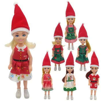 Коледно облекло за момичета 13,5 см, играчки, детски дрехи, 5-инчов кукла, Коледна шапка принцеса