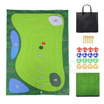 Комплект постелки за игра на голф, игра с чипове за възрастни, Семейство, Деца, набор за игри на голф за деца, Подложка за игри на открито с 16 топки за голф