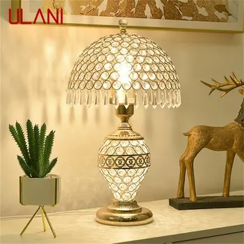 Луксозна настолна Лампа ULANI Crystal С Димер и Дистанционно Управление За Начало на Съвременното Креативно Осветление в леглото