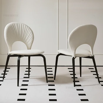 Луксозни трапезни столове Nordic Light, домашен стол за почивка с мека облегалка за трапезария, дизайнерска маса за хранене, стол високо ниво на Sense