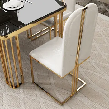 Луксозни трапезни столове Скандинавски стол с облегалка за хола Минималистичная Модерни кухненски мебели Единична маса за хранене, стол TG A