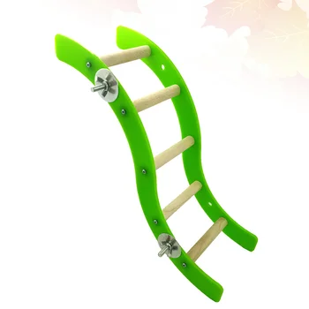 Мини акрилни стълба с папагала, както и вълнообразна форма, Катерица, Хамстер, Стълба за катерене, Забавна играчка за най-малките домашни любимци (зелен) Играчки