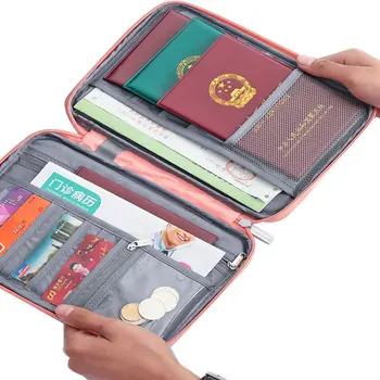 Многофункционална Оксфорд чанта за паспорт, Семеен паспорт, документ за самоличност, държач за карти, калъф за документи, Органайзер, пътни аксесоари, Водоустойчив опаковка