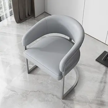 Модерен Луксозен лек и лесен Офис стол за чай и почивка от неръждаема стомана Домашен стол за Хранене