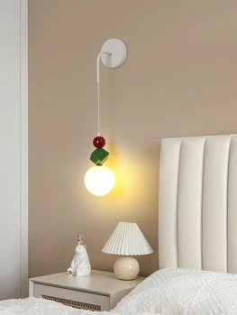 Модерен стенен лампа с бял led фон, декоративна лампа за дневна, спалня, прикроватной нощни шкафчета, вътрешно осветление, монтиран на стената лампа