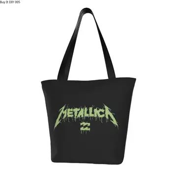 Модни реколта музикална чанта за пазаруване в стил хеви метал, множество чанта за пазаруване в стила на рок-енд-рол, холщовая чанта за пазаруване в магазини за хранителни стоки