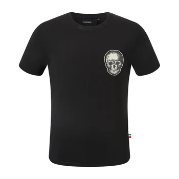 Мъжки t-shirt PLEIN BEAR С кръгло деколте И черепа СС С кристали, тениски от 100% памук, мъжки блузи, удобни тениски 1302