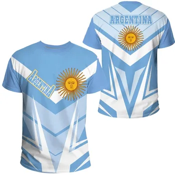 Нова Тениска с 3D принтом хартата на Аржентина, Летни мъжки И дамски тениски Оверсайз с къс ръкав, Градинска облекло, тениски в стил Харадзюку, блузи, Бебешки дрехи