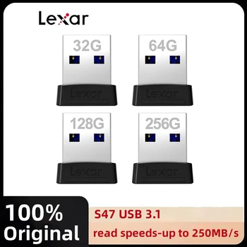 Оригинален Lexar JUMPDRIVE S47 USB Флаш памет 256 GB 128 GB 64 GB 32 GB Мини-стик USB 3,1 Флаш памет до 100 MB/s. U-диск за КОМПЮТЪР