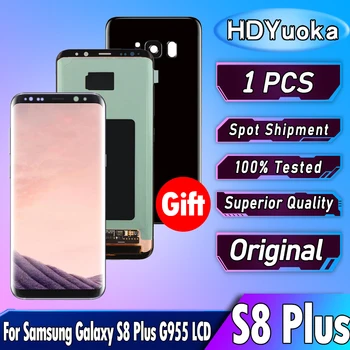 Оригиналният Super AMOLED На SAMSUNG Galaxy S8 Plus LCD дисплей със Сензорен екран За Galaxy S8 + G955 G955F Подмяна на Дисплея Ремонт