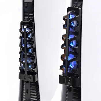 Охладител за видео игра конзола, Охлаждащ Вентилатор DC 5V 5500 ± 1100 об/мин, Led синя Подсветка с USB Порт, Дискови/Цифрови Издания, Ефективна Система за охлаждане