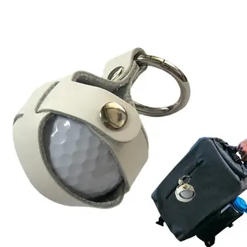 Поясная чанта за топка за голф, Кожен Преносим контейнер за съхранение на голф, стилна и здрава чанта за топка за голф от изкуствена кожа за играч на голф