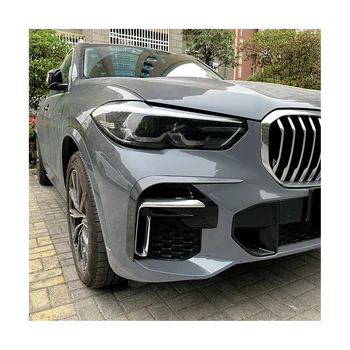 Предната броня на автомобила, страничен спойлер, рамки, фарове за мъгла, фарове, капак за BMW X5 G05 M Sport 2019-2022, комплекти, Сплитер (въглеродни влакна)