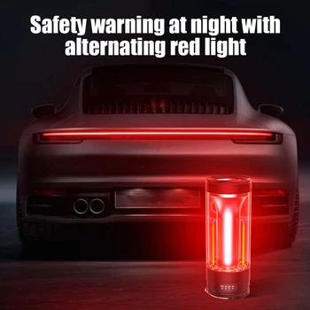 Проверка на колата 2000 mah тип-C, USB Акумулаторна батерия led светлина нощ предупреждение за сигурност светлина 4 режим на мощност на централната банка за пешеходен катерене