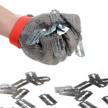 Ръкавици за Касапин, Висококачествено пръстен от 100% неръждаема стомана 304 ANSI A5, устойчиви на гумата, защитни ръкавици без пръсти