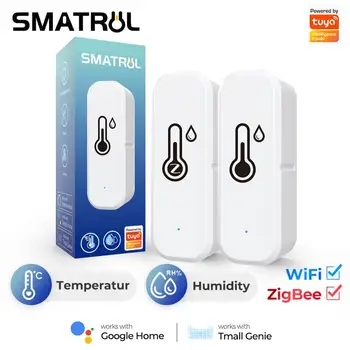 Сензор за температура и влажност на Hristo ZigBee/WiFi, свързан към дома термометър, съвместим с Smart Life Алекса Google Assistant