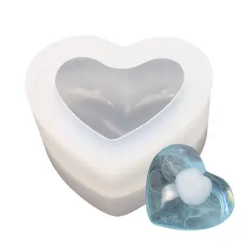 Силиконовата форма във формата на сърце, 3D Форма за торта, Силиконови форми, формата за смола във формата на сърце, Форма за свещи, Форма за производство на восък за ароматерапия, форма за сватба 