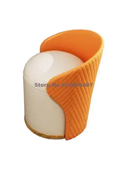 Скандинавски тоалетка С облегалка Стол За домашна спални, Модерни минималистичное Лесно Луксозно кресло за грим, Червен кожен стол