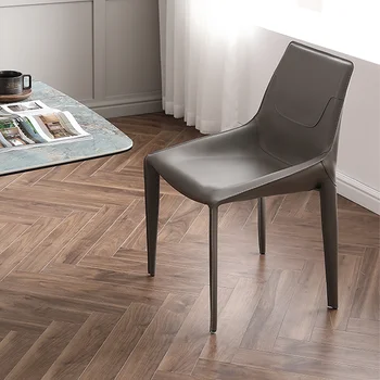 Скандинавските дизайнерски трапезни столове, Модерни кожени Ергономичен Луксозен обяд стол, Европейски мебели за хола Sillas Comedor