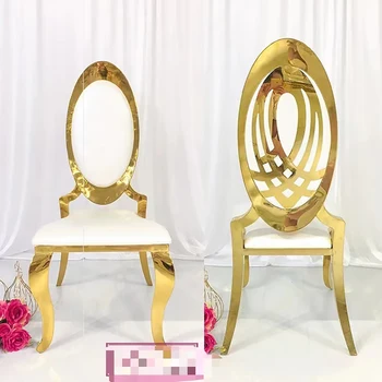 Складываемый дизайн на сватбена стола от неръждаема стомана с кръгла облегалка за търговски център